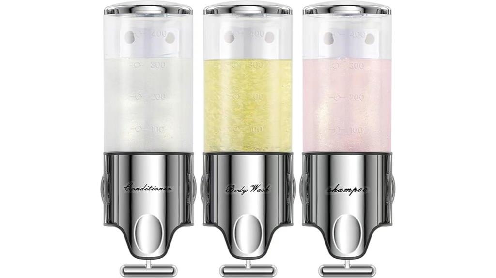 triple clear shower dispenser