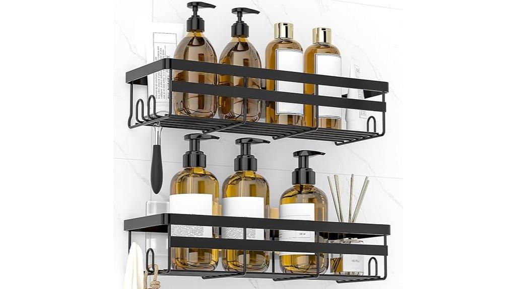 two pack adhesive shower shelves