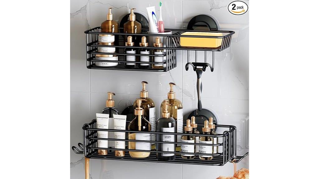 two pack suction shower caddies