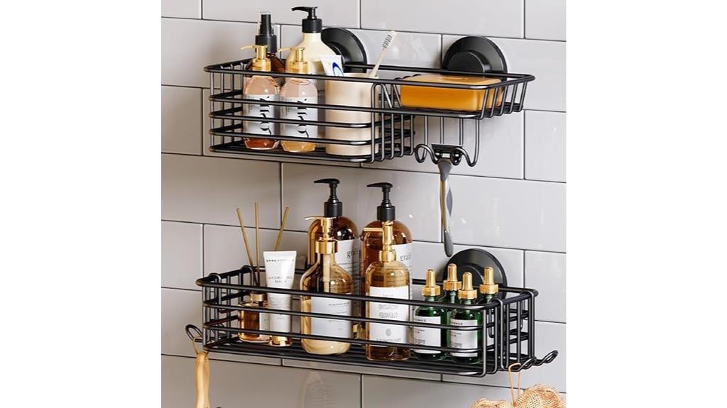 two pack suction shower caddies