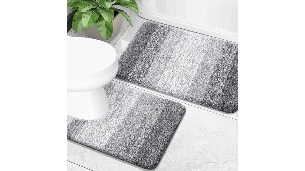 two piece bathroom rug set