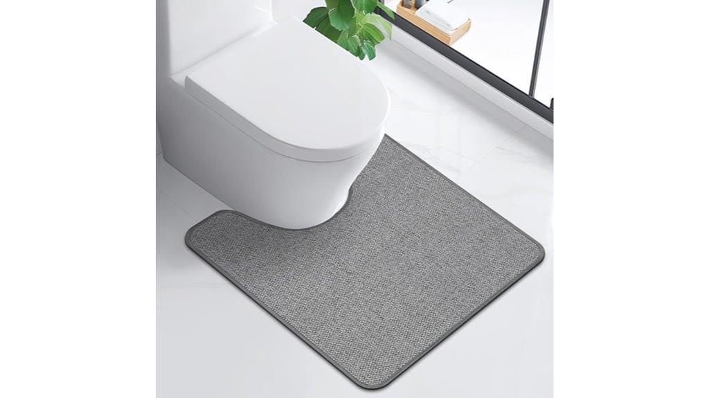 u shaped washable bathroom rug