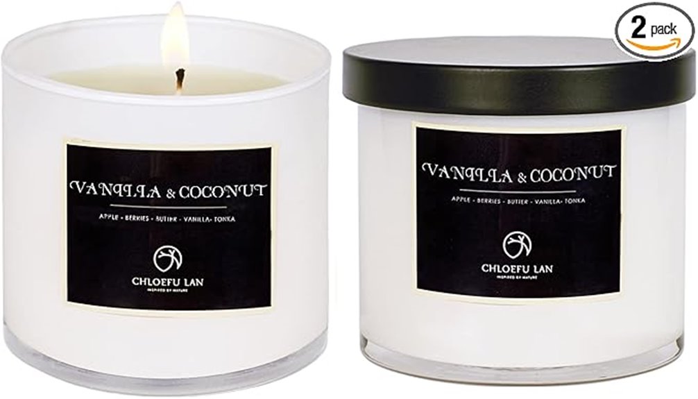 vanilla coconut candle sets