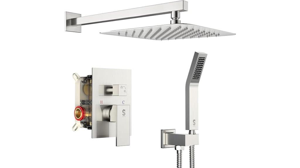 wall mounted brushed nickel rain