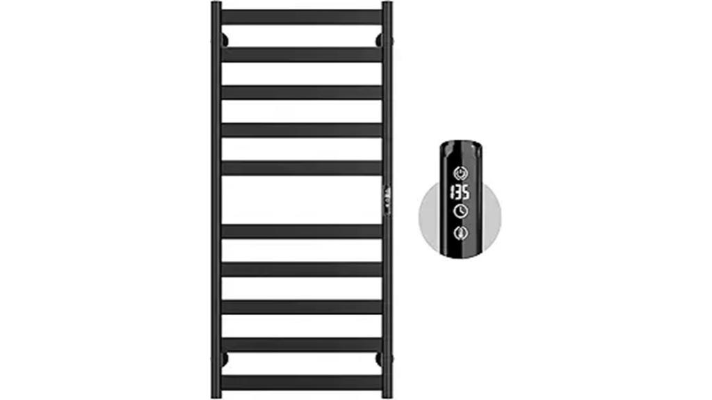 wall mounted heated towel rack