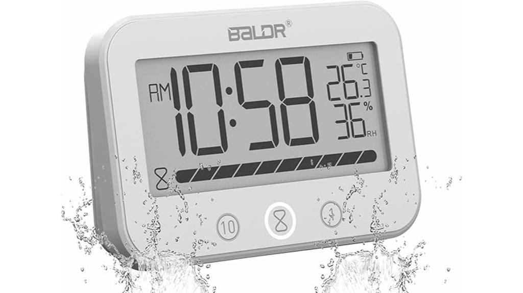 waterproof shower clock