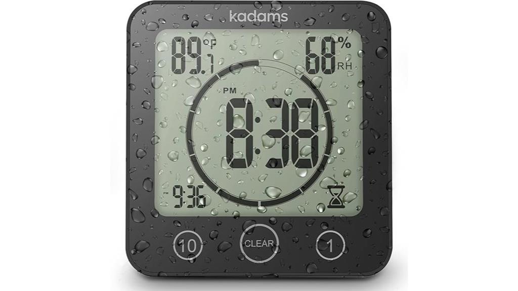 waterproof shower clock
