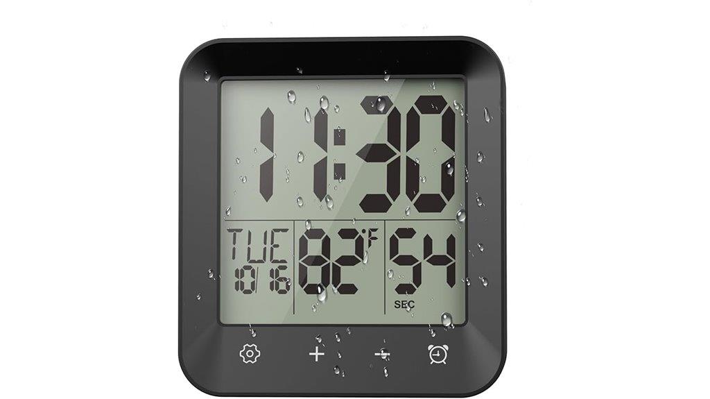 waterproof touch screen clock