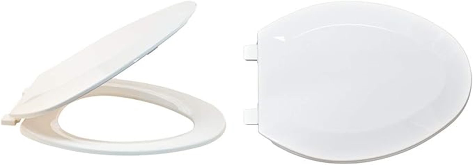 white elongated plastic seat