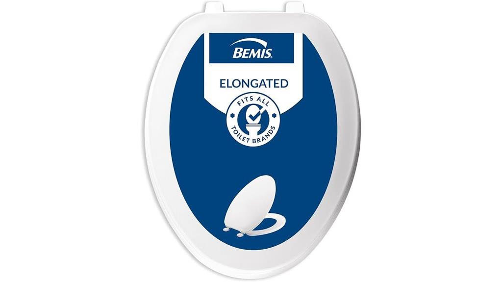 white elongated plastic toilet