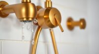 elegant warm metallic shower hardware