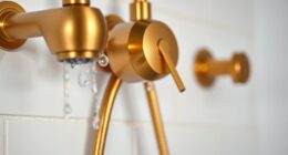 elegant warm metallic shower hardware