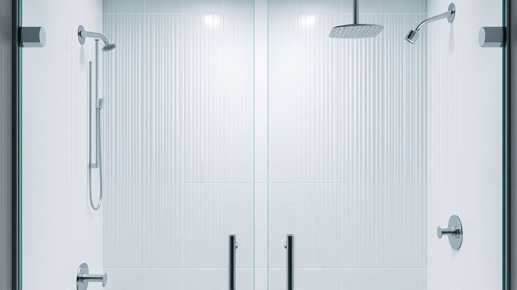 fluted glass shower elegance
