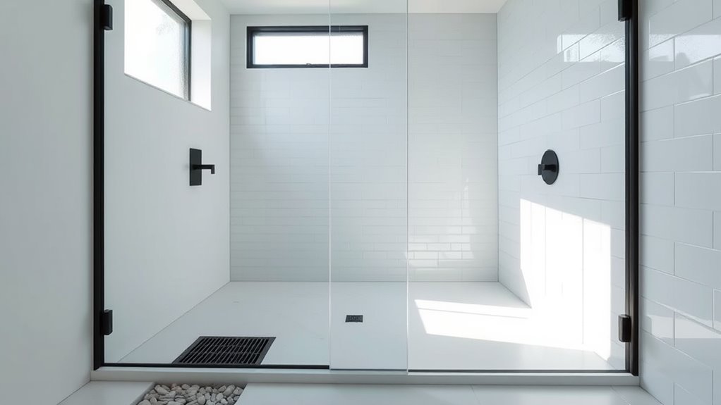 frameless modern shower design