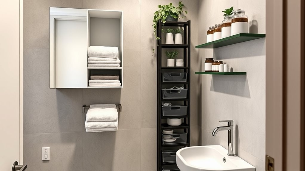 maximize small bathroom storage