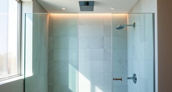 spacious doorless shower design