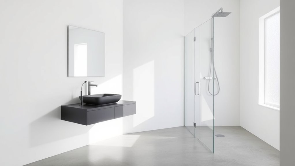 streamlined functional minimalist bathroom