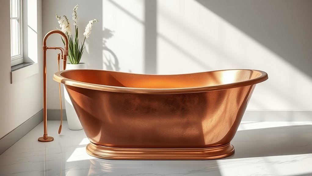 timeless durable copper bathtub