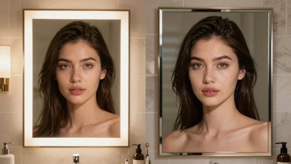 backlit versus frontlit mirrors