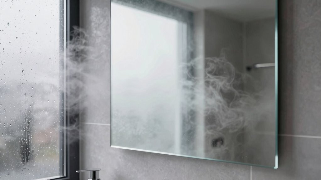 foggy mirrors after showers