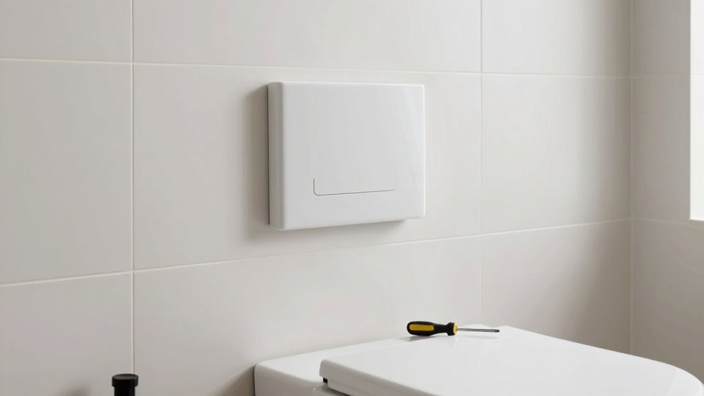 locate wall hung toilet access