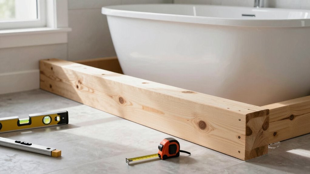 prepare for tub installation