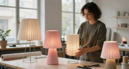 atelier oï and A-POC ABLE ISSEY MIYAKE sculpt lamps from wire and pleated cloth
