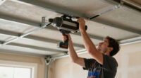 Supporting garage door motor and supports during drywall install