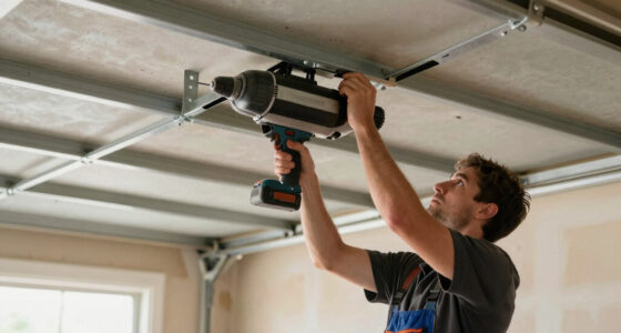 Supporting garage door motor and supports during drywall install