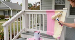 A Cream And Pink Paint Refresh Brightened Their Bland Front Porch