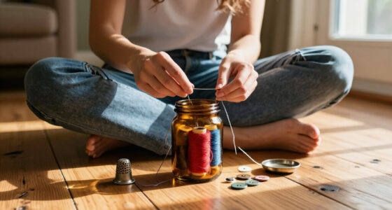 Savvy Upcyclers Transform Old Glass Jars Into A Sewing Kit With An Impressive DIY